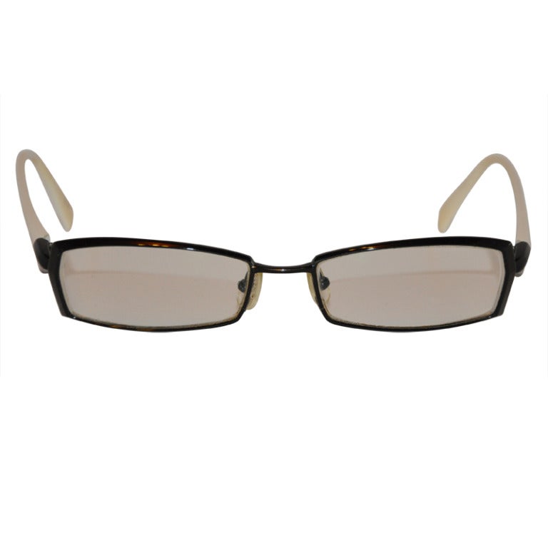 Kio Yamato Detailed Titanium Black & White Glasses For Sale