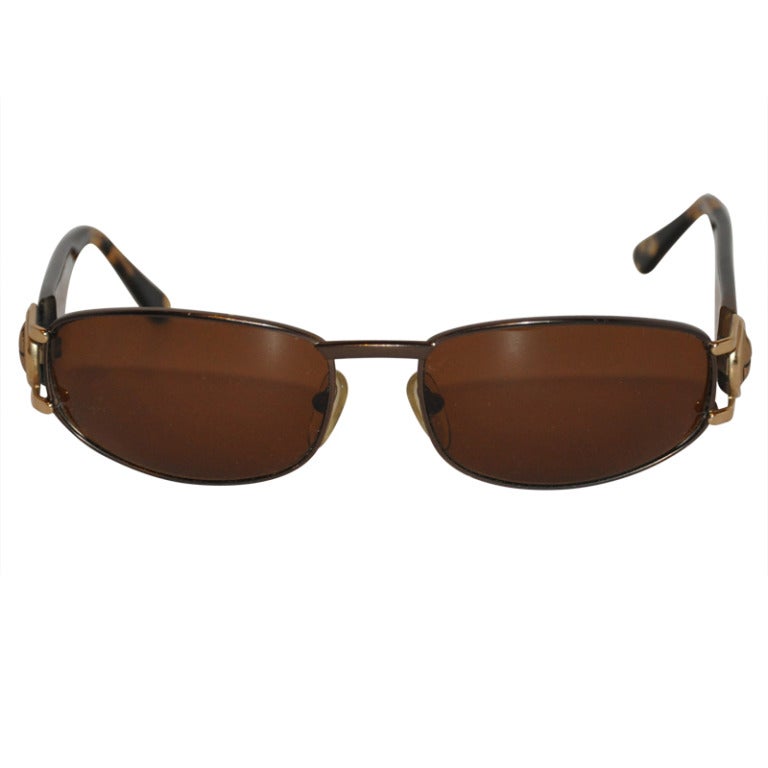 Jean Patou Lucite & Gold Hardware Sunglasses For Sale