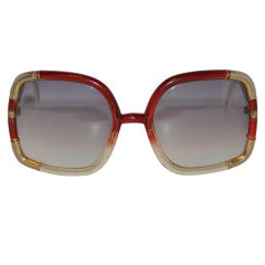 Burgundy and Clear with Gold Hardware Bamboo Sunglasses 12