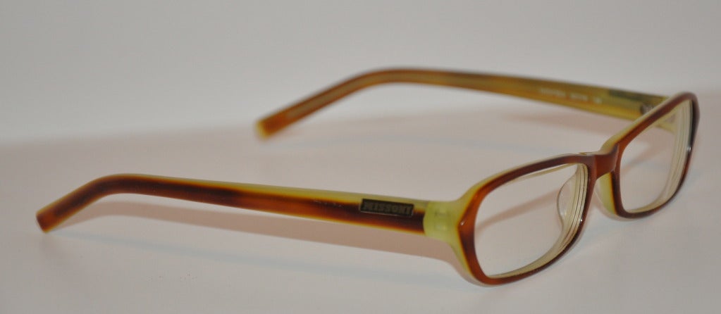 Missoni Brown & Olive-green glasses measures 1 3/16