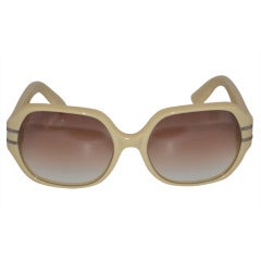 Chloe Cream with Silver Hardware Sunglasses