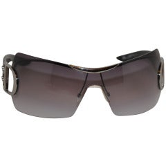 Retro Christian Dior "Air Speed" Wrap-Around Black Sunglasses