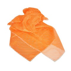 Tangerine & White Silk & Silk Chiffon Scarf Set
