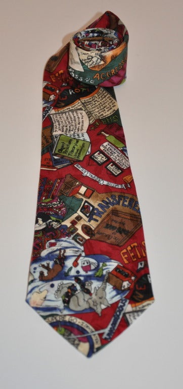 Nicole Miller's "Book Reading" Silk Men's Tie
