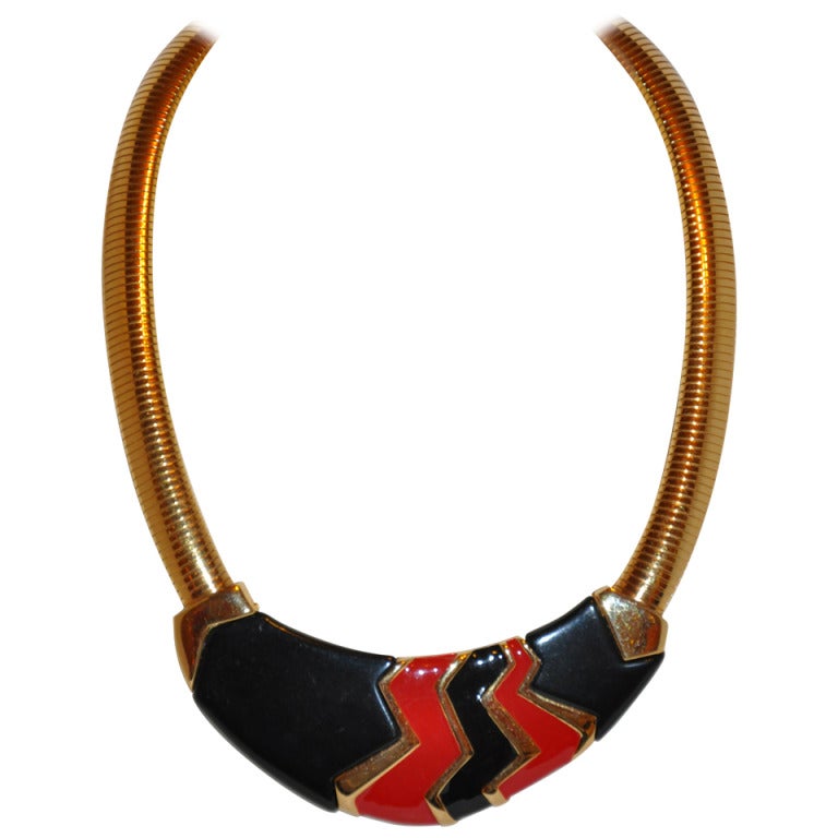 Napier Signed Lacquer and Enamel Necklace