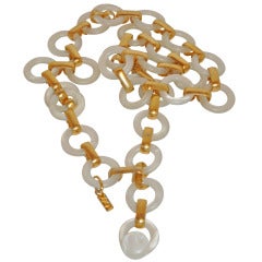 Yves Saint Laurent Lucite & Gold Hardware Chain Belt 2