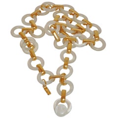Yves Saint Laurent Lucite & Gold Hardware Chain Belt