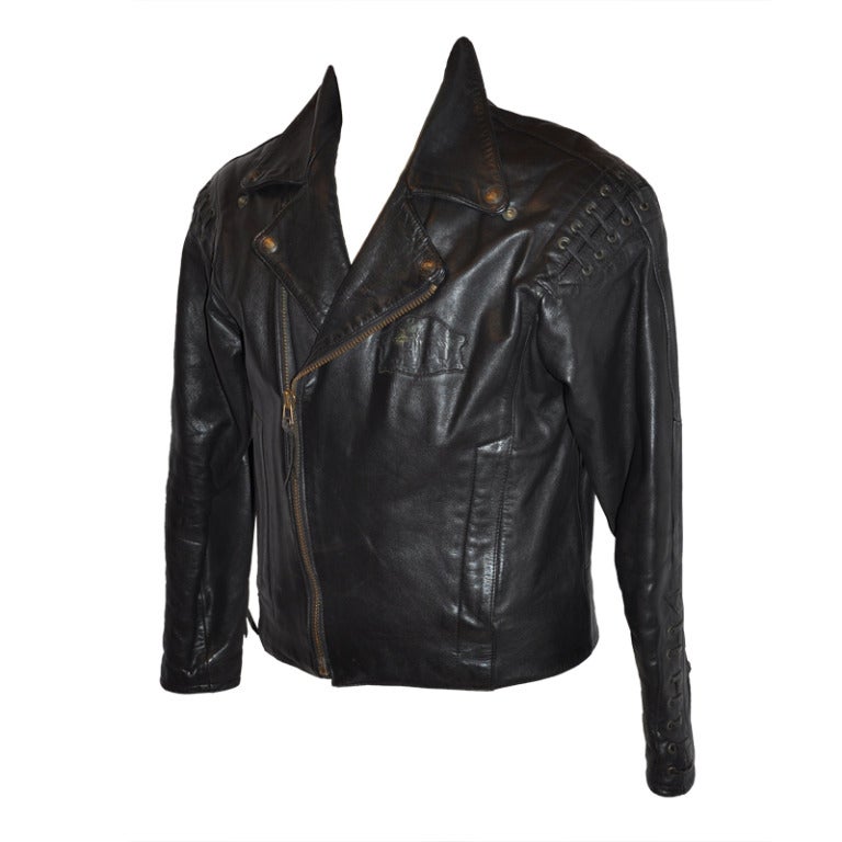 Harley Davidson - Sac en cuir noir pour homme avec détails M.C. Veste/veste à capuche