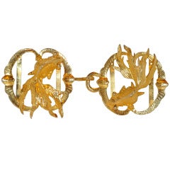 Mimi Diva Huge Gilded Gold "Lucky Goldfish" Buckle 7