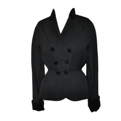 Peplum black wool jacket