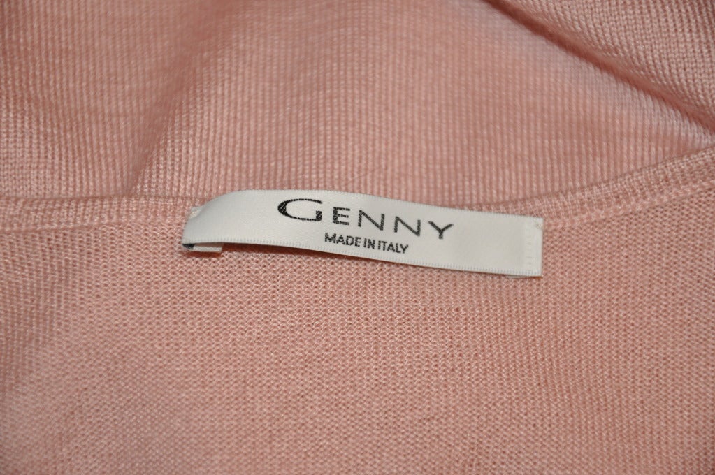 Genny powder pink cashmere blend of 70% cashmere, 30% silk measures 12 1/2
