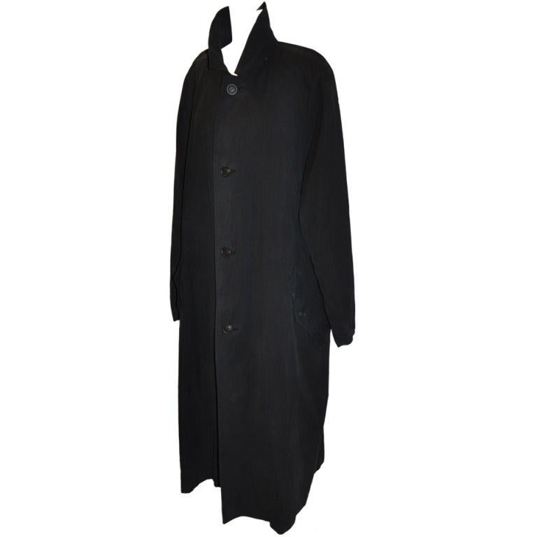 Issey Miyake Men's Black Trench Coat For Sale