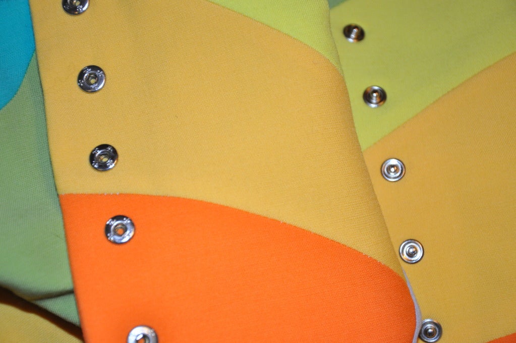 Seltener Thierry Mugler „Rainbow“-Blazer in Form eines Kunstwerks (Orange) im Angebot