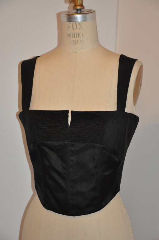 Bustier Negro Con Cremallera Totalmente Forrado