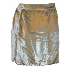 Ozbek Pale-Green Velvet Skirt