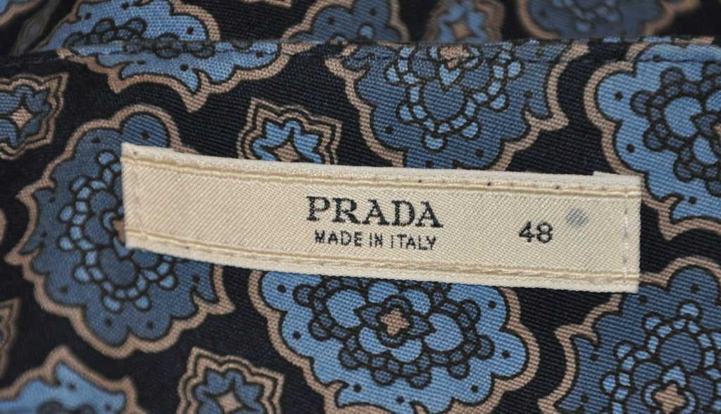 Black Prada Shades of Blue Print Trousers