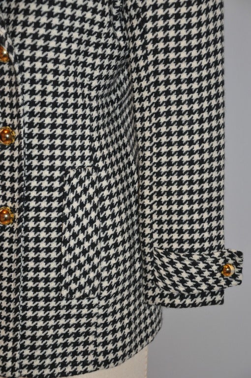 Anna Sui Cream & Black Double-Breasted Jacket