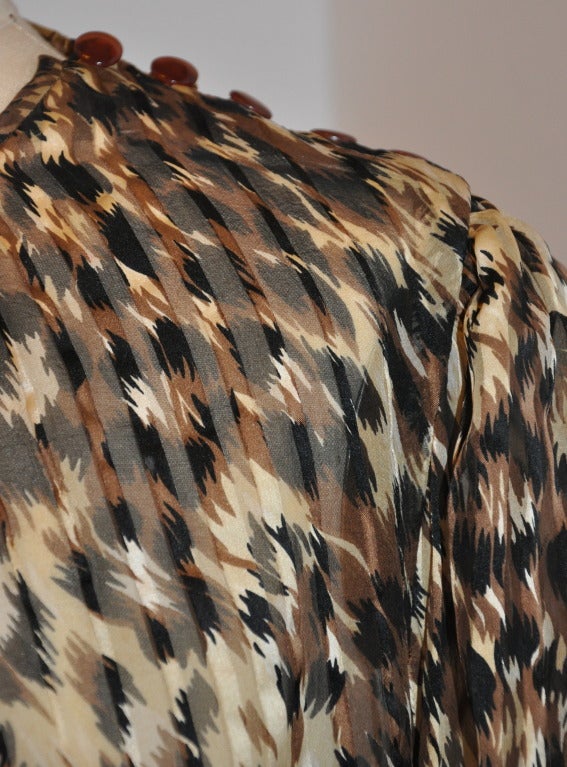 Adrianna Papelli Chiffon Leopard Print Blouse In Excellent Condition In New York, NY