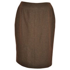 Vintage Chanel Brown Cashmere Pencil Skirt