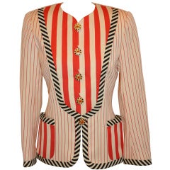 Vintage Emanuel Ungaro Multi-Striped Patch Pocket Jacket