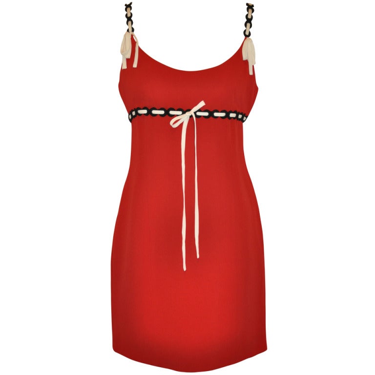 Moschino Red "Bow" Summer Dress For Sale