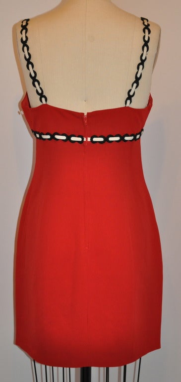 Moschino red with accents of white & black 