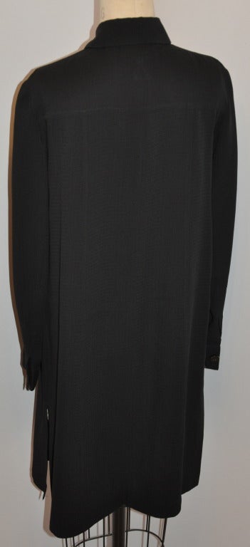 Les Copains Black Button-Down Shirt-Dress For Sale at 1stDibs