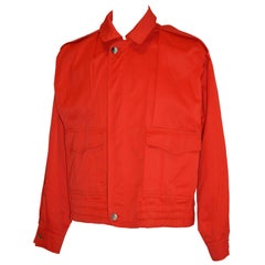 Retro Bijan Men's Italian Red Fully Lined Zipper Jacket