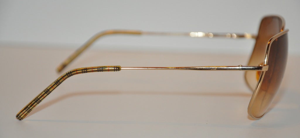 Burberry Polished Gold Hardware Sunglasses