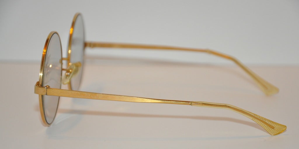 Gold-Filled Hardware Huge Round-Framed Glasses at 1stdibs