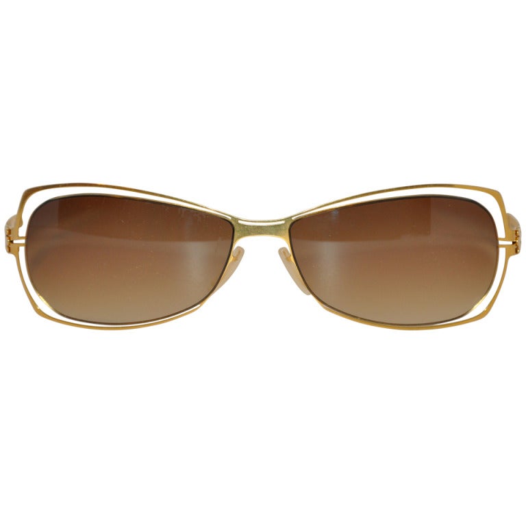 Is! Berlin Titanium Gold "Spring-Back" "Nan" Sunglasses For Sale