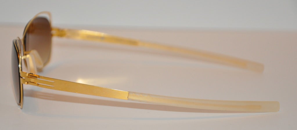 Is! Berlin's titanium gold hardware frame has their signature 