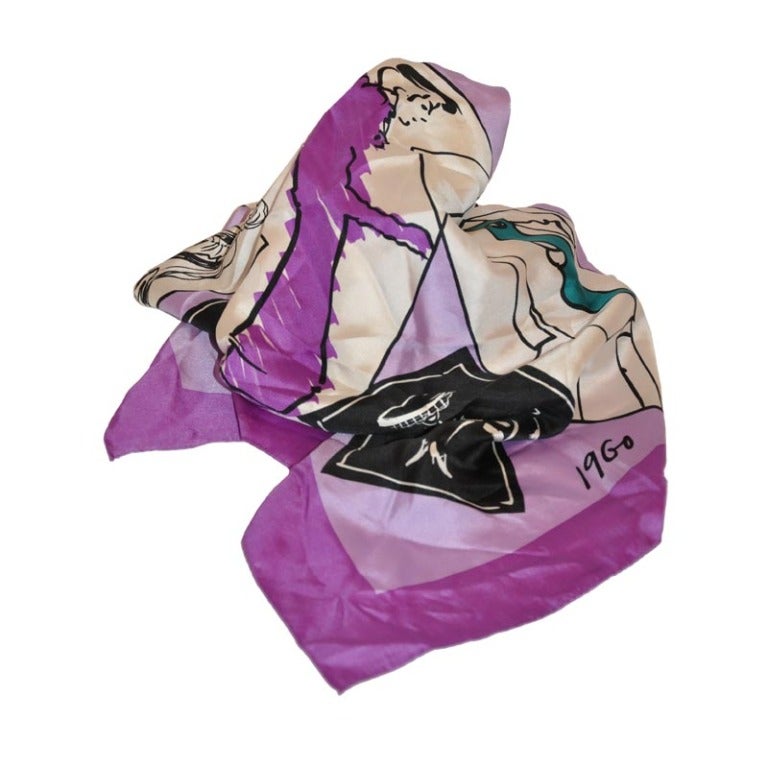 "Silk "Decades of Fashion" Scarf
