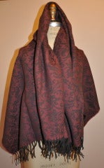 Large Scottish Connection Wool-Blend Floral Print Scarf with Tassles Ends