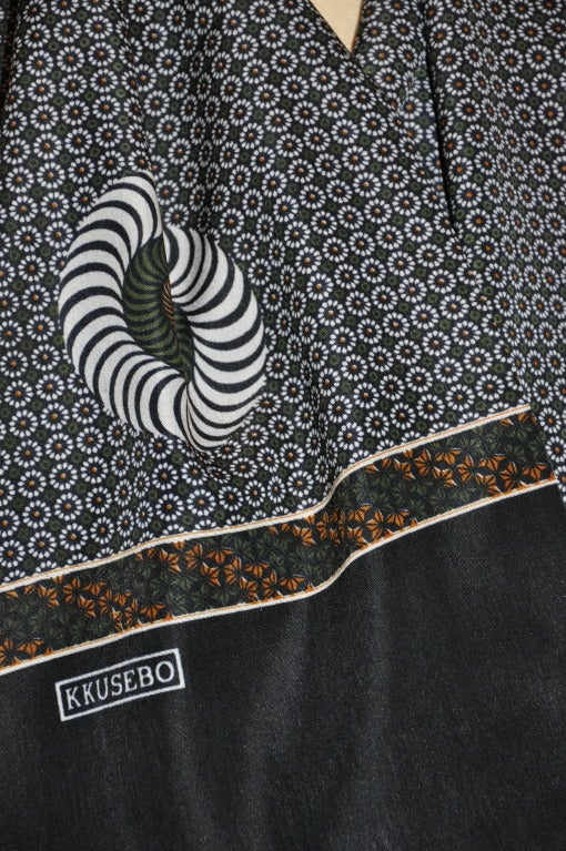 Japanese Print Double-Layered Men's Scarf