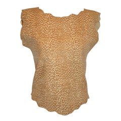 Chamois Leather Cheetah Print Pull-Over Top