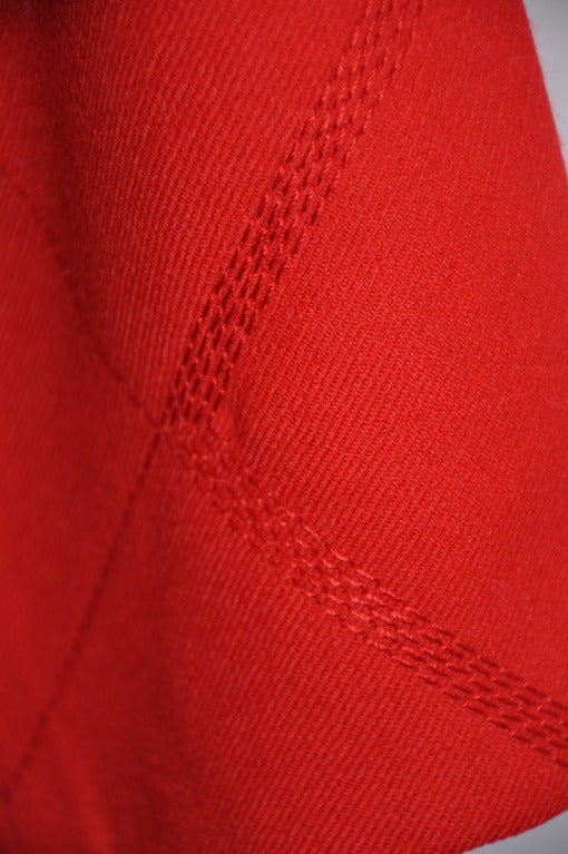 red wool car coat