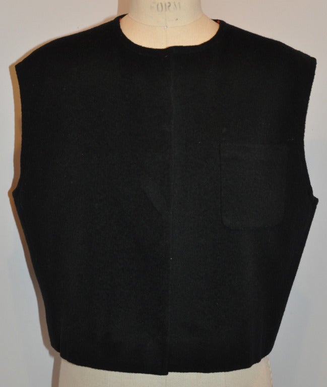 Gucci Silk Blouse with Matching Lined Wool Vest Ensemble In Excellent Condition For Sale In New York, NY