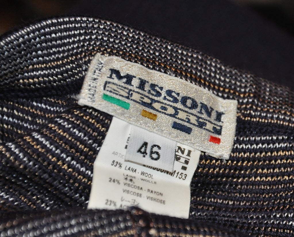 Missoni's wonderful wool blend of 53% wool, 24% viscose and 23% acrylic knit trousers has a elastic waistband which measures 30