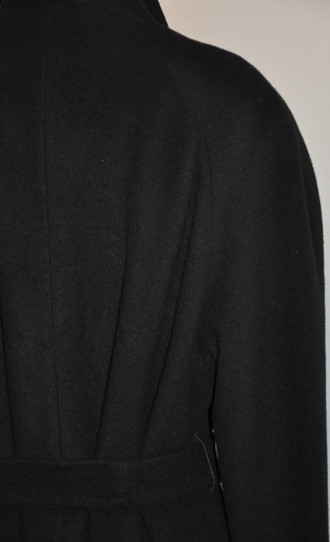 Bergdorf Goodman Full-Length Black Light-Weight Full-Length Cashmere Coat In Excellent Condition In New York, NY