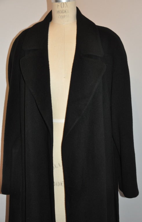 Bergdorf Goodman Full-Length Black Light-Weight Full-Length Cashmere Coat 1