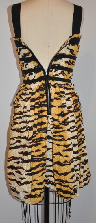 Dolce & Gabbana Leopard Print Cotton Summer Dress In Excellent Condition In New York, NY