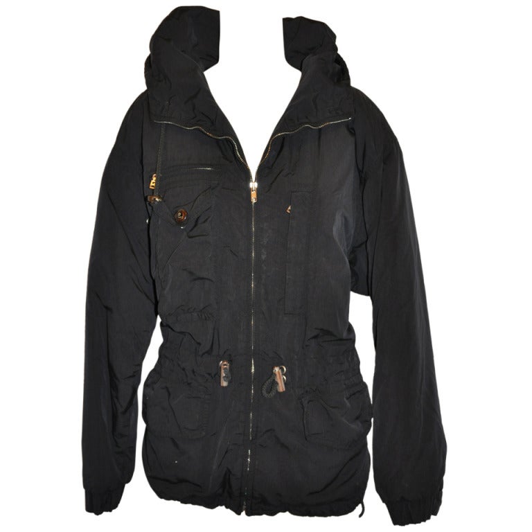 Bogner Black Hooded Zippered Jacket