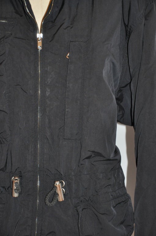 Bogner Black Hooded Zippered Jacket In Excellent Condition In New York, NY