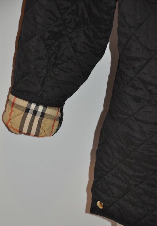 Burberrys Black with Signature Plaid Quilted Jacket at 1stDibs