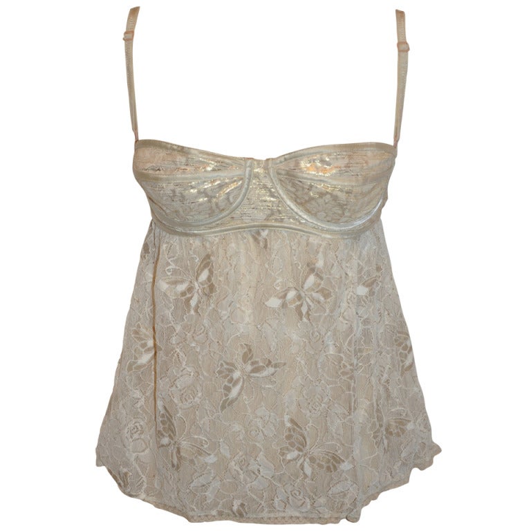 Dolce & Gabbana Stretch Lace Top with Built-In Bra