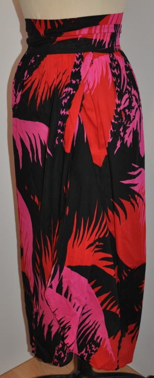 Jean Louis Scherrer Jungle Inspired Crop Top with Matching Wrap Skirt In New Condition In New York, NY