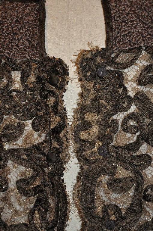 Geoffrey Beene Couture Oberteil aus Organza mit Goldlamé und Seidenbandverzierung im Angebot 1