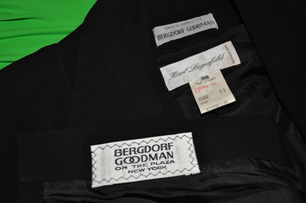 Karl Lagerfeld for Bergdorf Goodman Black evening suit In Good Condition For Sale In New York, NY