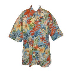 Vintage Pierre Cardin Hawaillian Inspired Men's Shirt